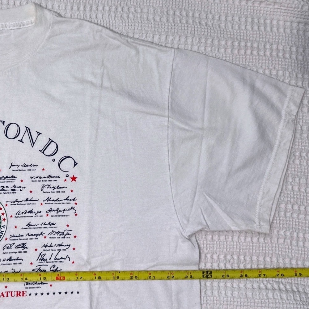Delta Pro Weight Washington DC US President Signatures Graphic Tee White XL - Picture 5 of 6